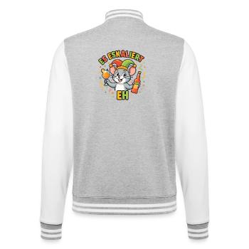Karneval Maus Es Eskaliert Eh Party Fastnacht  - College-Sweatjacke - Grau meliert/Weiß - Hinten - Marisol (170cm)