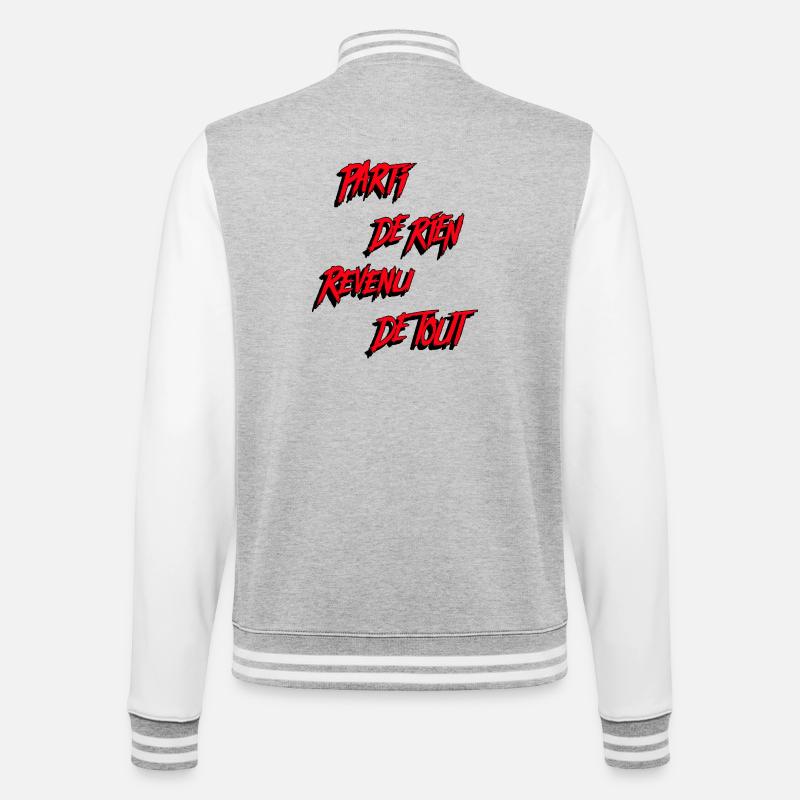 PARTI DE RIEN, REVENU DE TOUT !  - Veste Teddy - gris chiné / blanc