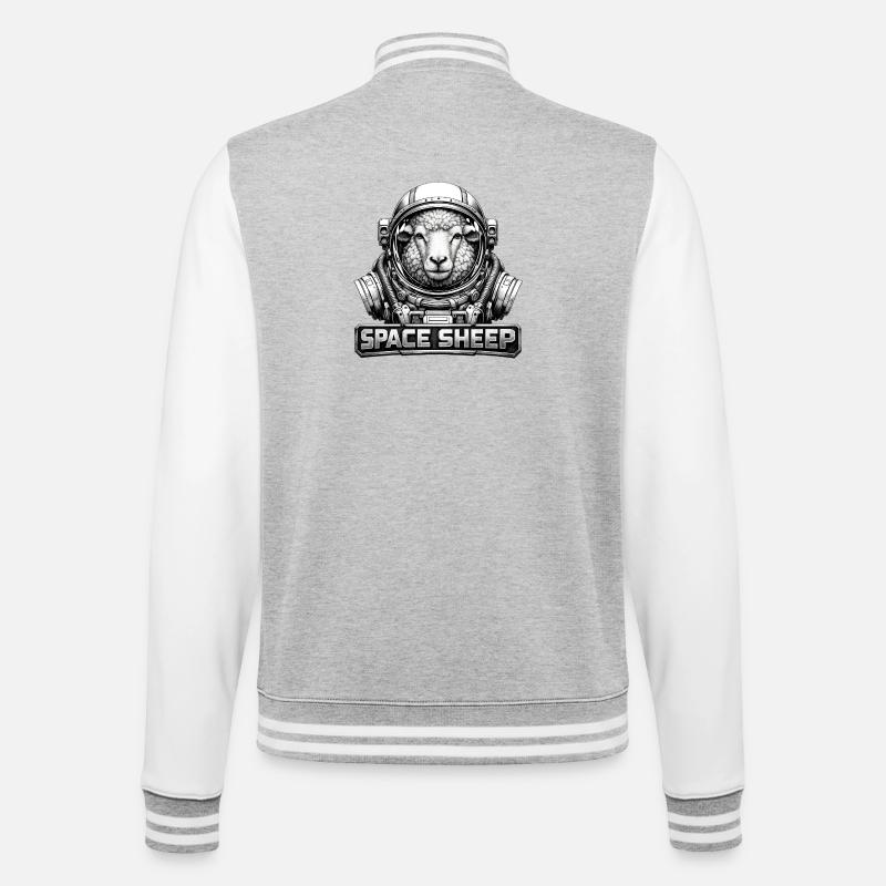 Astronaute mouton de l’espace - Veste Teddy - gris chiné / blanc