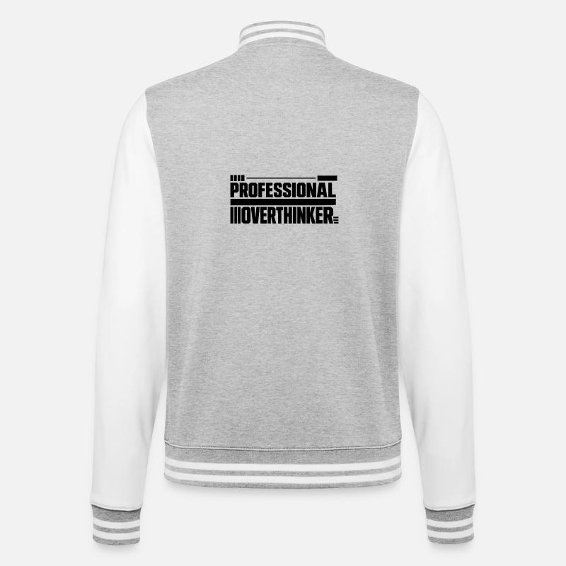 Introvert Professional Overthinker - College Sweat Jacket - heather grey/white