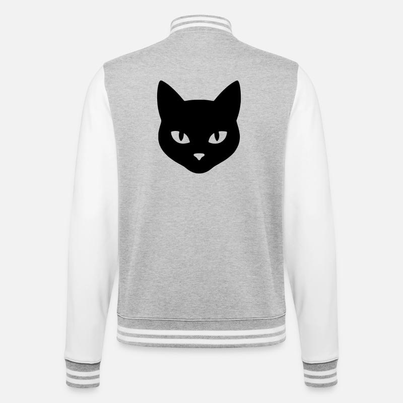Tête_de_chat - Veste Teddy - gris chiné / blanc