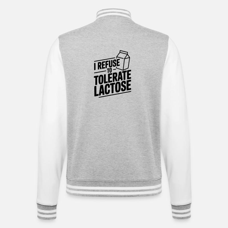 Je refuse de tolérer le lactose - Veste Teddy - gris chiné / blanc