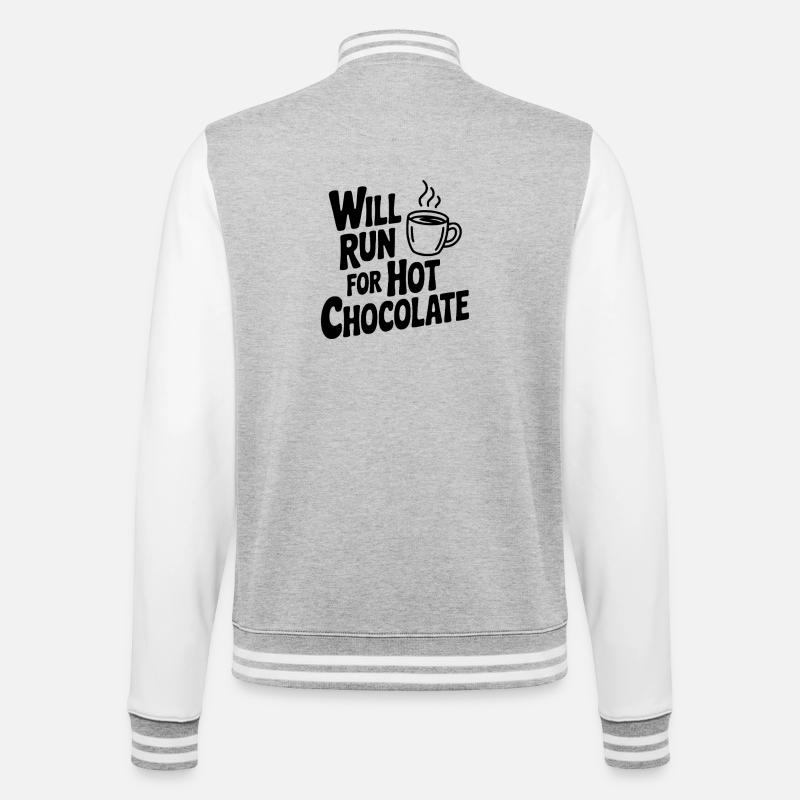 Will Will Hot Chocolate holen - College-Sweatjacke - Grau meliert/Weiß