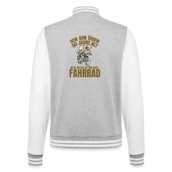 I am over 50 years old – please help me - College Sweat Jacket - heather grey/white - Back - Marisol (170cm)