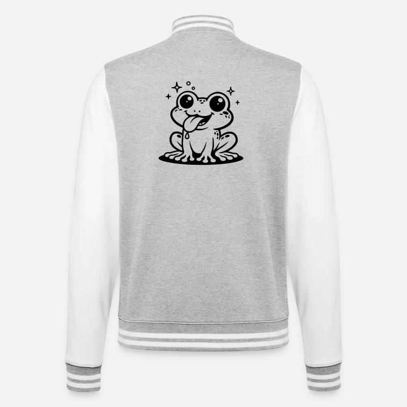Toad Comic Frog - College Sweat Jacket - heather grey/white
