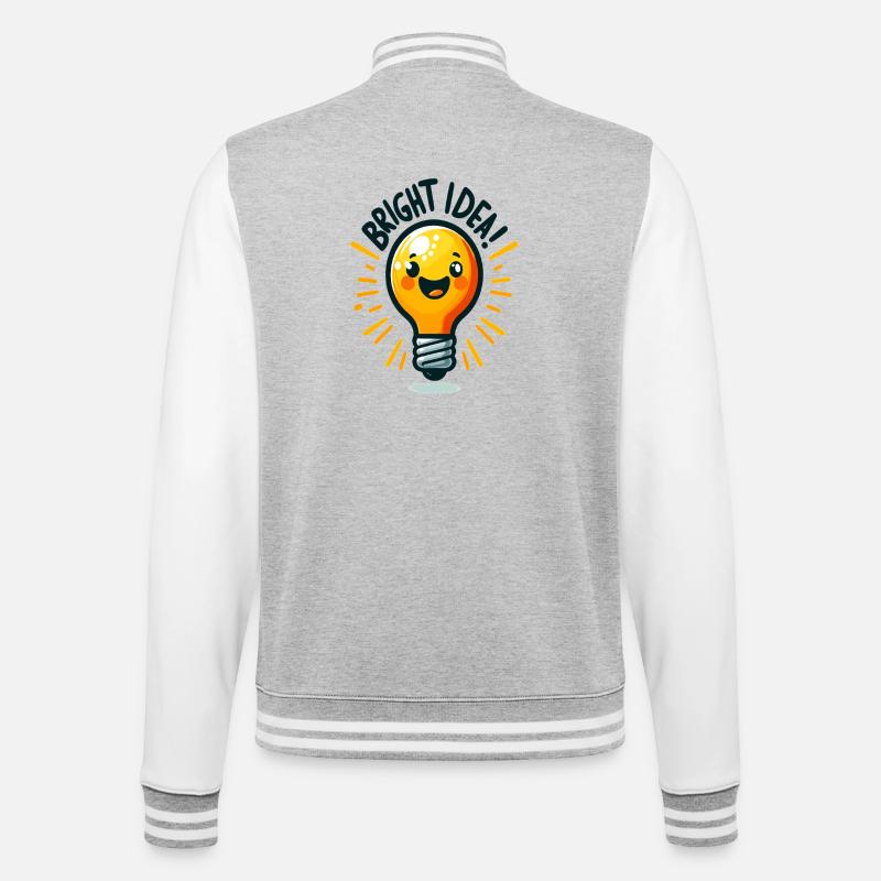 Idée joyeuse d’ampoule - Veste Teddy - gris chiné / blanc