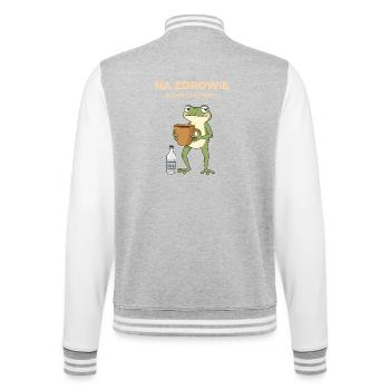 Frog Na zdrowie Coffee & Vodka Humor - College Sweat Jacket - heather grey/white - Back - Marisol (170cm)