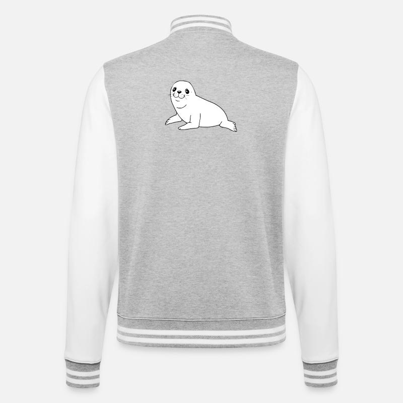 Seal seal seals seal - College Sweat Jacket - heather grey/white