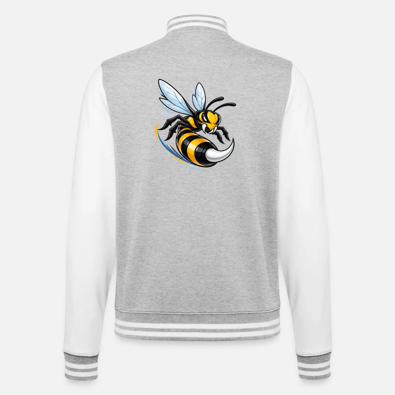 Dynamic wasp in flight - College Sweat Jacket - heather grey/white