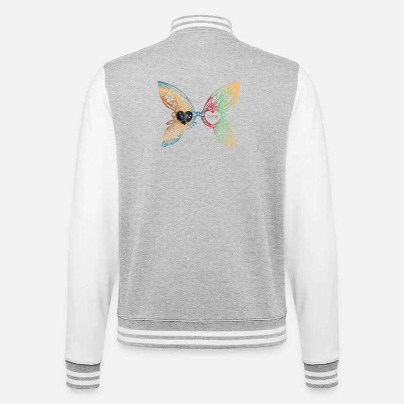 Feenbrille mit frecher Fee - College-Sweatjacke - Grau meliert/Weiß