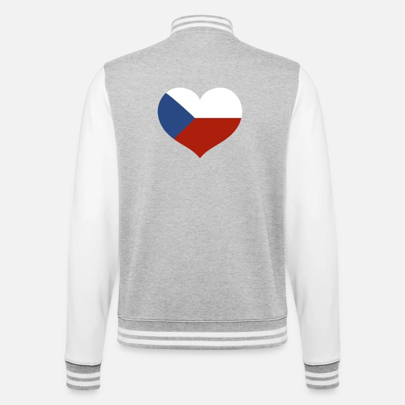 Drapeau du cœur tchèque - Veste Teddy - gris chiné / blanc