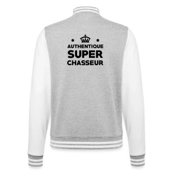 authentique super chasseur - Veste Teddy - gris chiné / blanc - Dos - Marisol (170cm)