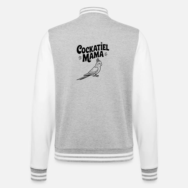Maman calopsitte - Veste Teddy - gris chiné / blanc