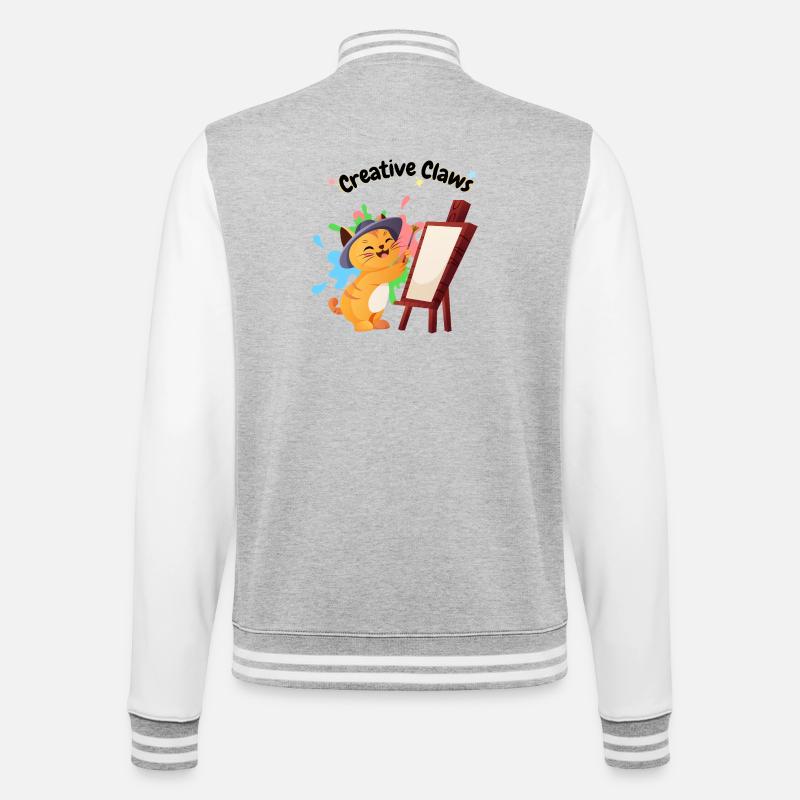 creative_claws - Veste Teddy - gris chiné / blanc