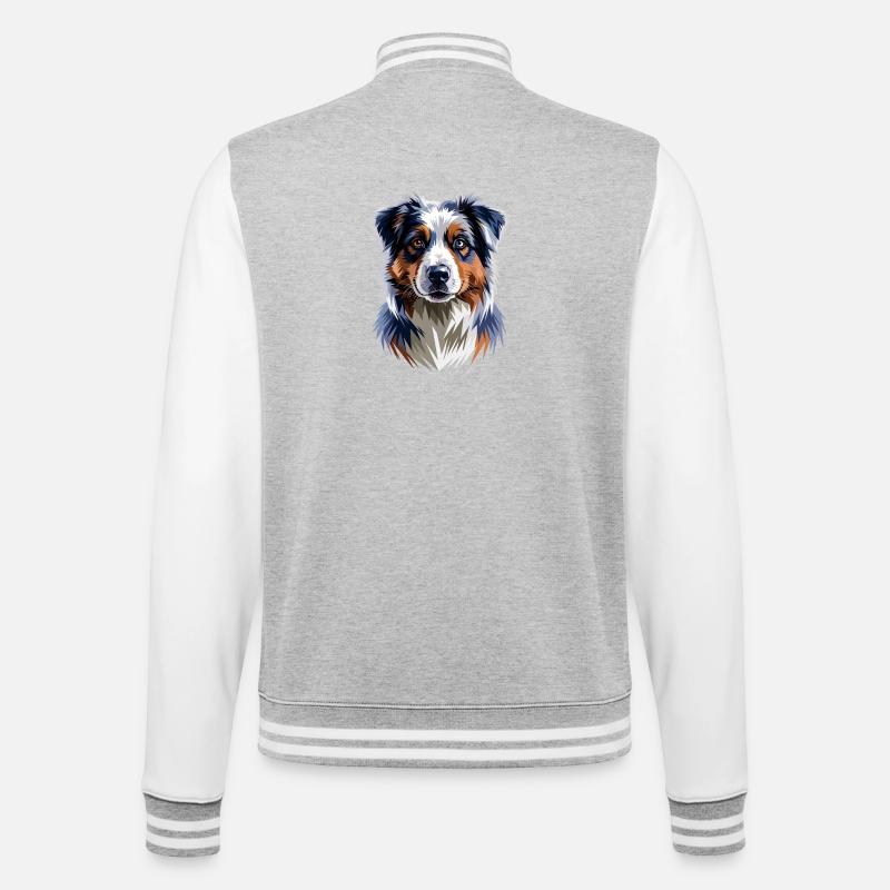 Australian Shepherd Hunde Liebhaber Süßer Aussie - College-Sweatjacke - Grau meliert/Weiß