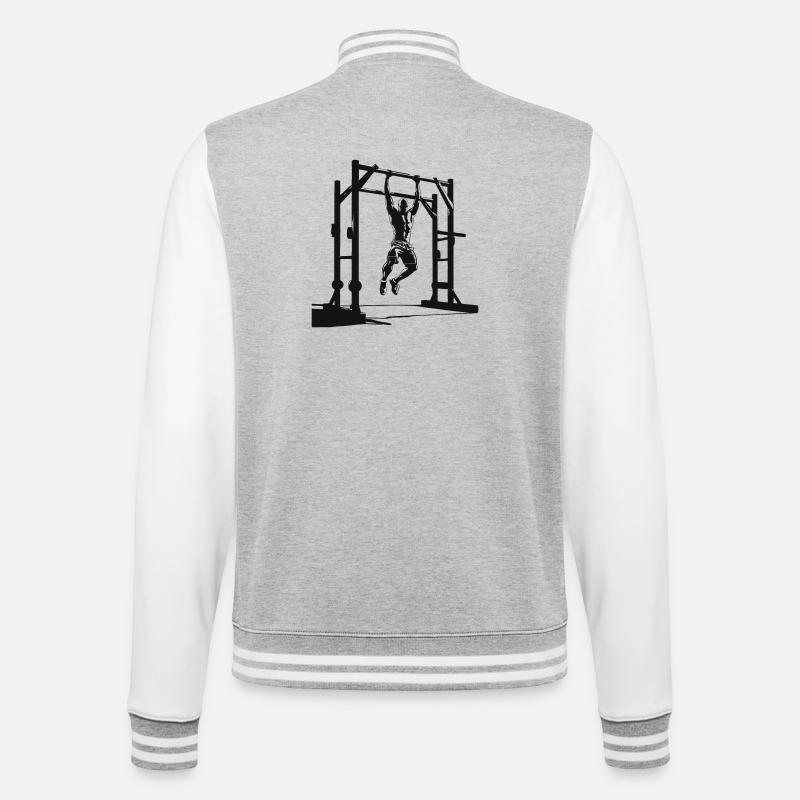 Pull-Up Silhouette - College-Sweatjacke - Grau meliert/Weiß