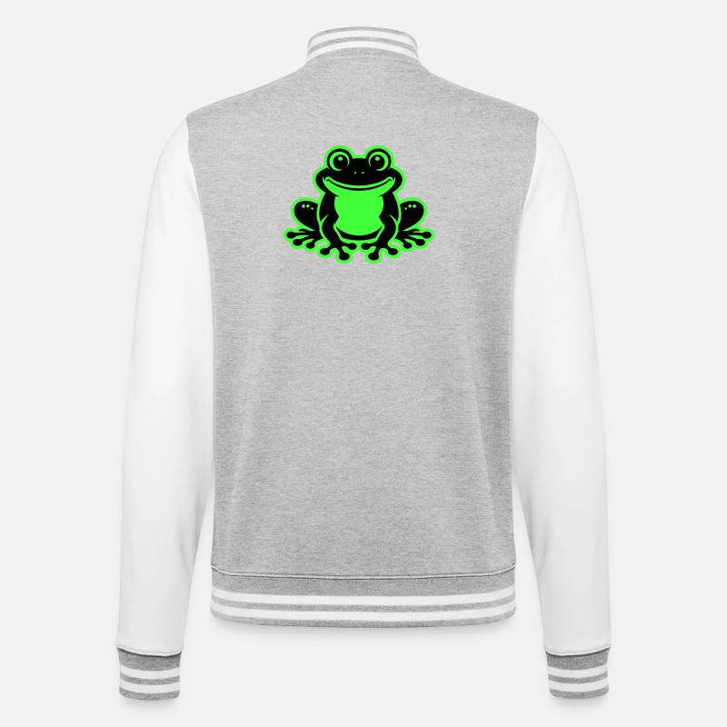 Toad Comic Frog - College Sweat Jacket - heather grey/white