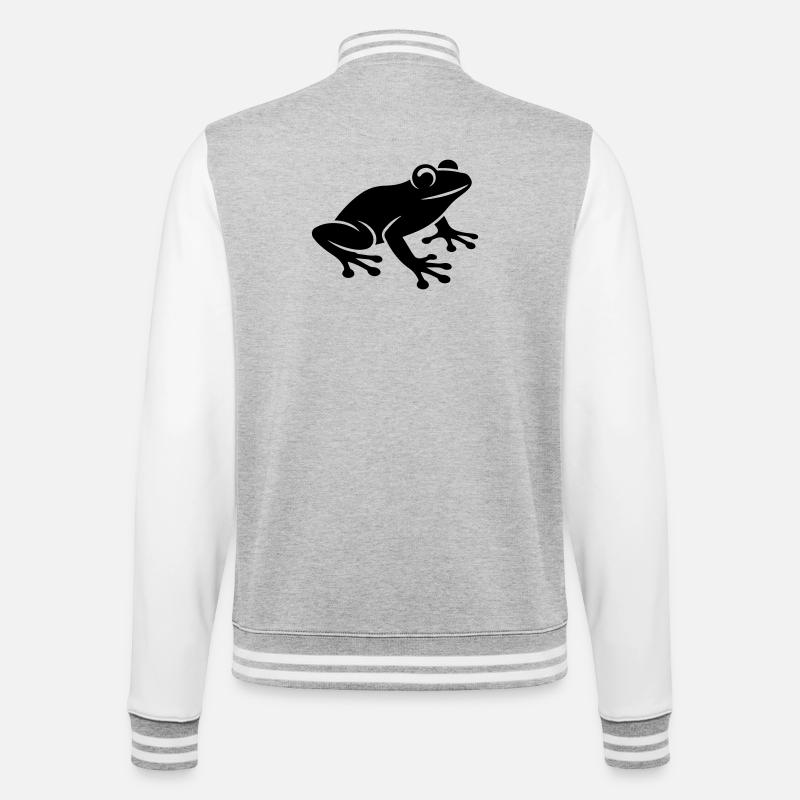 Frosch Symbol - College-Sweatjacke - Grau meliert/Weiß