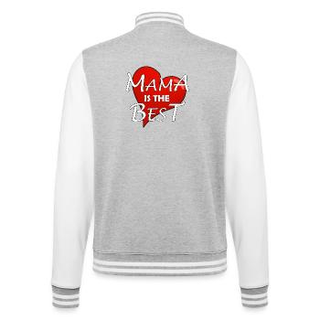 MAMA IS THE BEST - College-Sweatjacke - Grau meliert/Weiß - Hinten - Marisol (170cm)