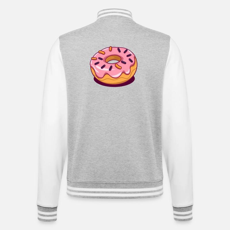 Cuisson de donuts - Veste Teddy - gris chiné / blanc
