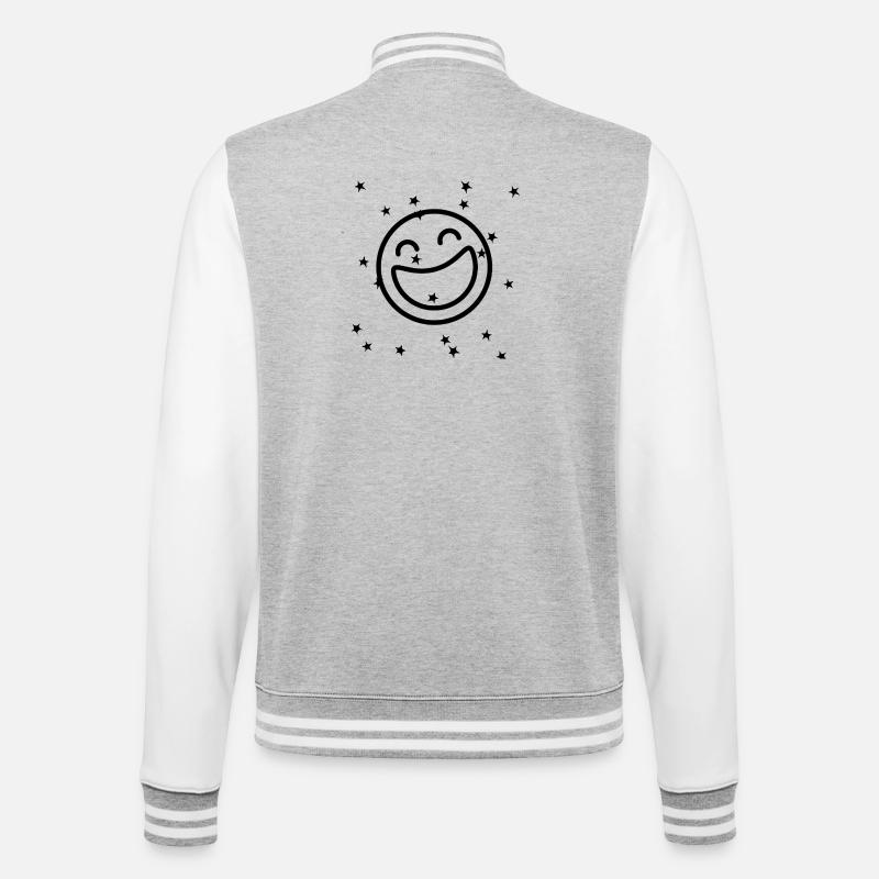 emo joie - Veste Teddy - gris chiné / blanc