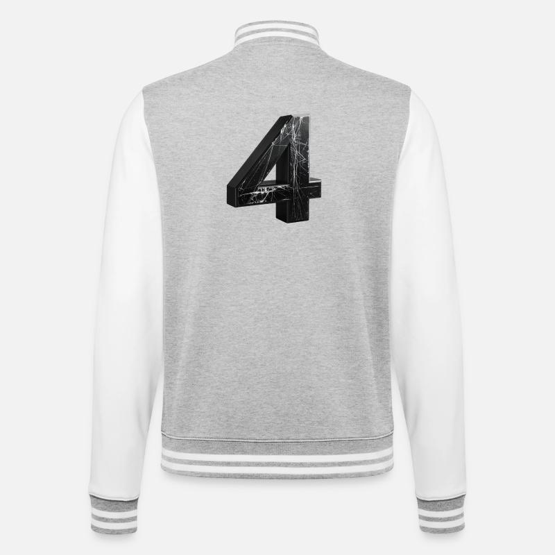 Noir 4 avec motif de marbre - Veste Teddy - gris chiné / blanc