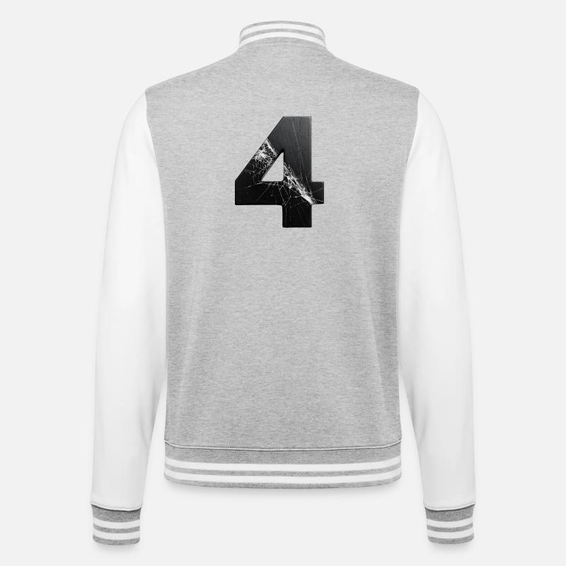 Broken Four Patterns - College Sweat Jacket - heather grey/white