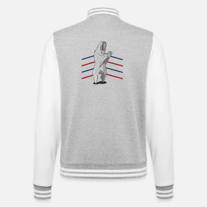 PROCESSUS - Veste Teddy - gris chiné / blanc