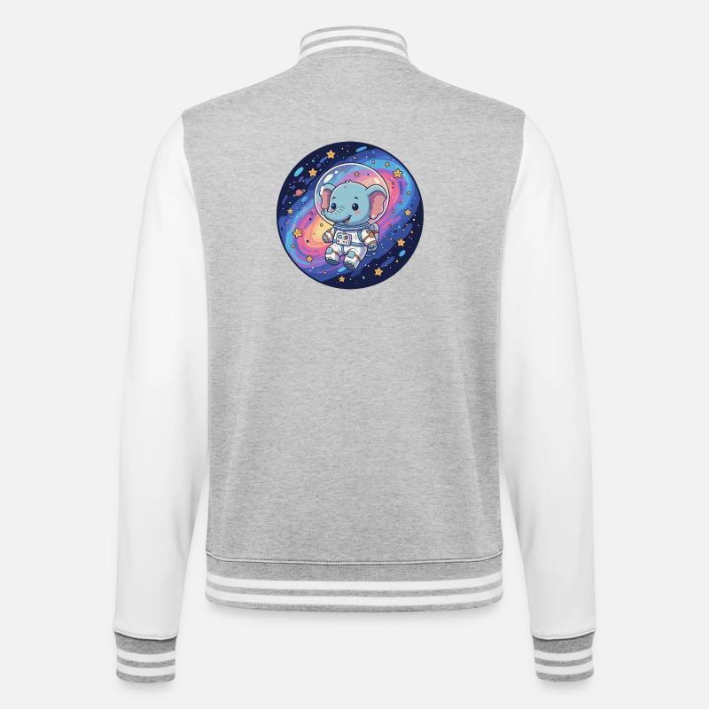 Éléphant spatial dans le casque d’astronaute - Veste Teddy - gris chiné / blanc