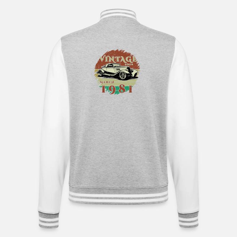 45e anniversaire - Classiques - Millésime depuis 03/1981 - Veste Teddy - gris chiné / blanc
