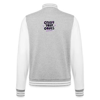 Écrasez vos objectifs : Violet Pulse - Veste Teddy - gris chiné / blanc - Dos - Marisol (170cm)