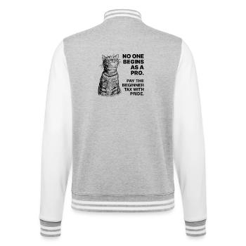 Mentalité de débutant – Apprendre le demi-ton du chat - Veste Teddy - gris chiné / blanc - Dos - Marisol (170cm)