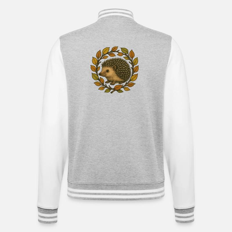 Couronne de hérisson d’automne - Veste Teddy - gris chiné / blanc