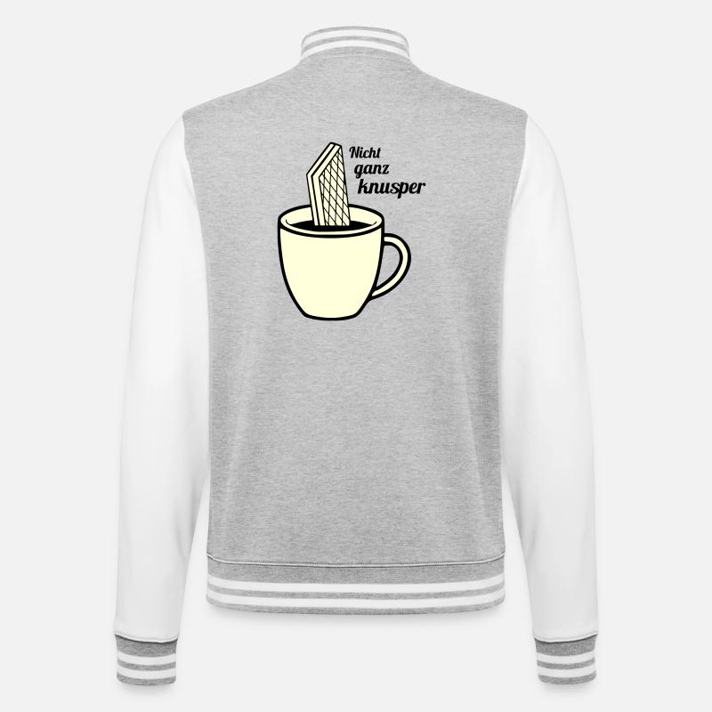 nicht ganz knusper - College-Sweatjacke - Grau meliert/Weiß