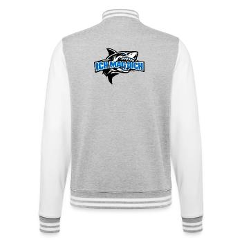 J’aime bien ce que tu dises dans le design de requins - Veste Teddy - gris chiné / blanc - Dos - Marisol (170cm)