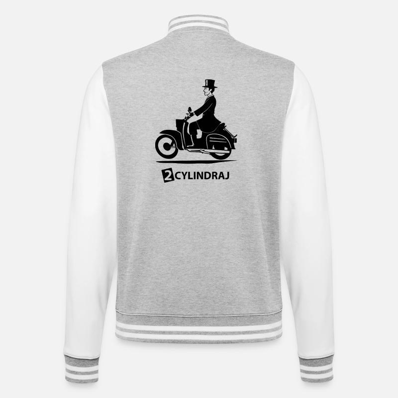 2 CYLINDRAJ - black - - College-Sweatjacke - Grau meliert/Weiß