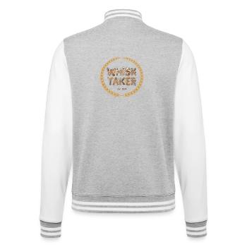 Fouetteur Pâtissier Drôle de Chef Pâtissier - Veste Teddy - gris chiné / blanc - Dos - Marisol (170cm)