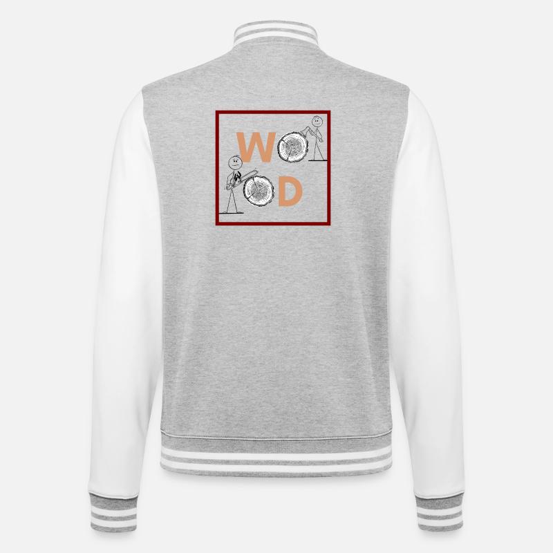 Tree rings minimalist design - College Sweat Jacket - heather grey/white