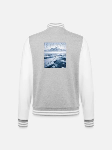 Men hvorfor Penguin Meme eksistentiel trist humor stemning - College sweatjakke - grå meleret/hvid