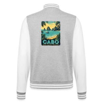 Cabo San Lucas Mexico Retro Spring Break Cruise - College Sweat Jacket - heather grey/white - Back - Marisol (170cm)