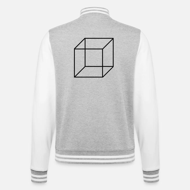 Cube Square - College Sweat Jacket - heather grey/white