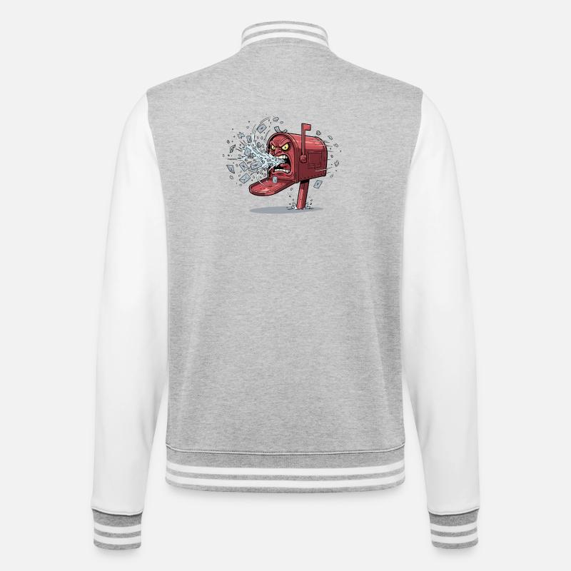 Angry mailbox outbreak - College Sweat Jacket - heather grey/white