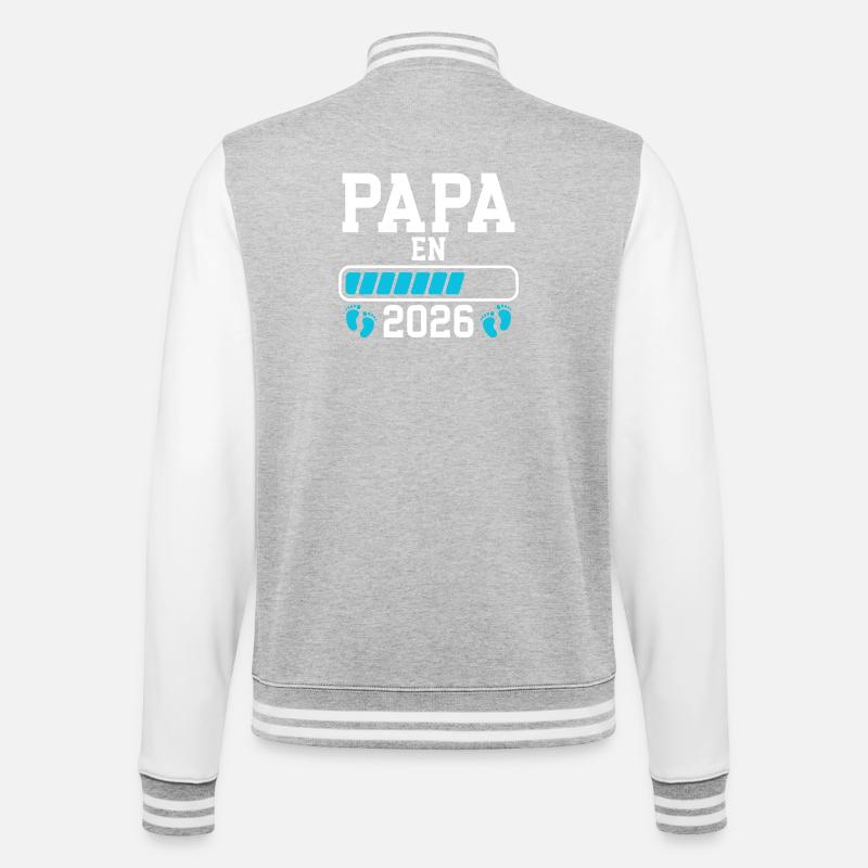 Future dad 2026 birth announcement - College Sweat Jacket - heather grey/white