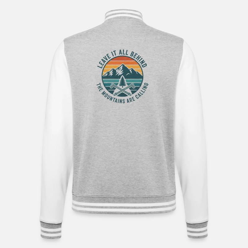 Mountains Are Calling Patch - College Sweat Jacket - heather grey/white