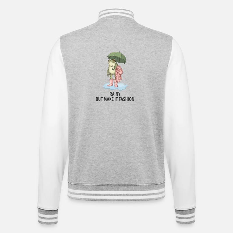 Cool grenouille – mais rends-le mode - Veste Teddy - gris chiné / blanc
