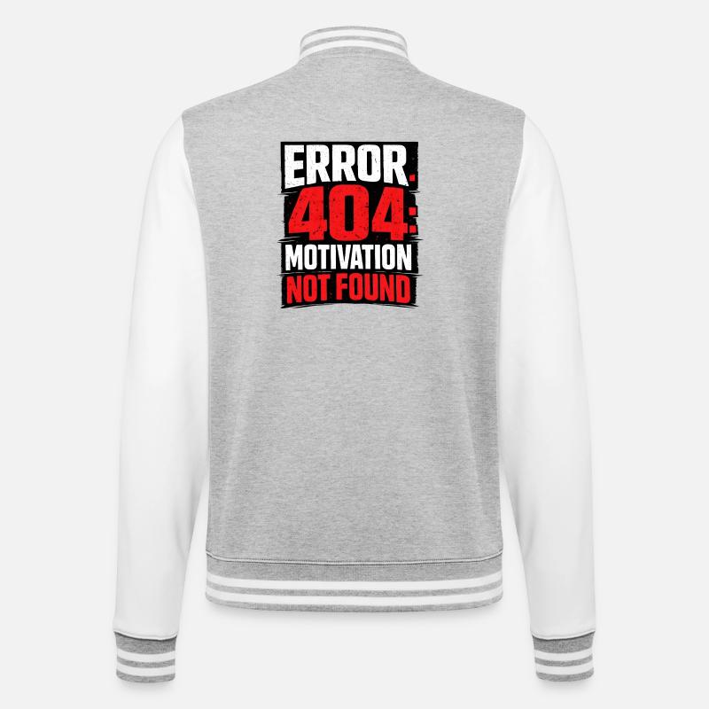 404-Motivation Not Found Minimalist - College Sweat Jacket - heather grey/white