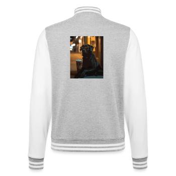 Night lounge dog with sunglasses - College Sweat Jacket - heather grey/white - Back - Marisol (170cm)