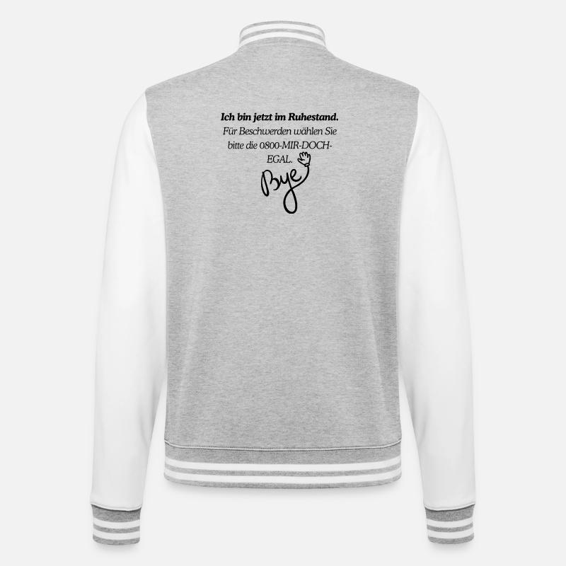 Conception de la retraite - Veste Teddy - gris chiné / blanc