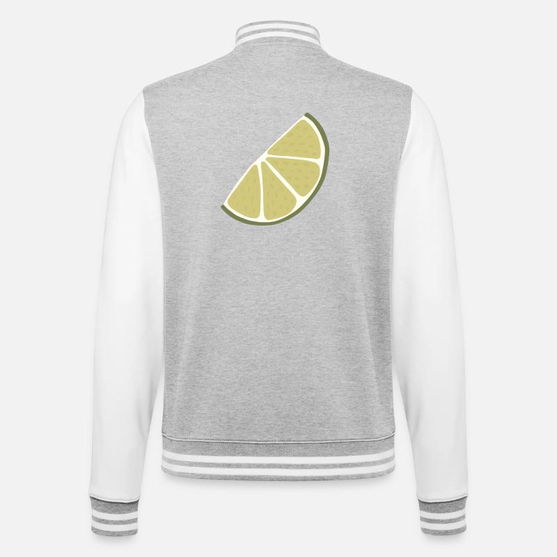Lime Slice Minimalist Lime - College Sweat Jacket - heather grey/white