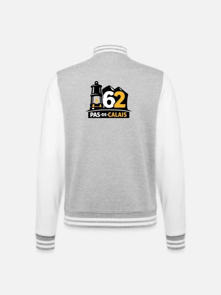 62 Pas de Calais Emblem - College Sweat Jacket - heather grey/white